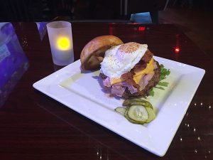 Burger with cage-free egg